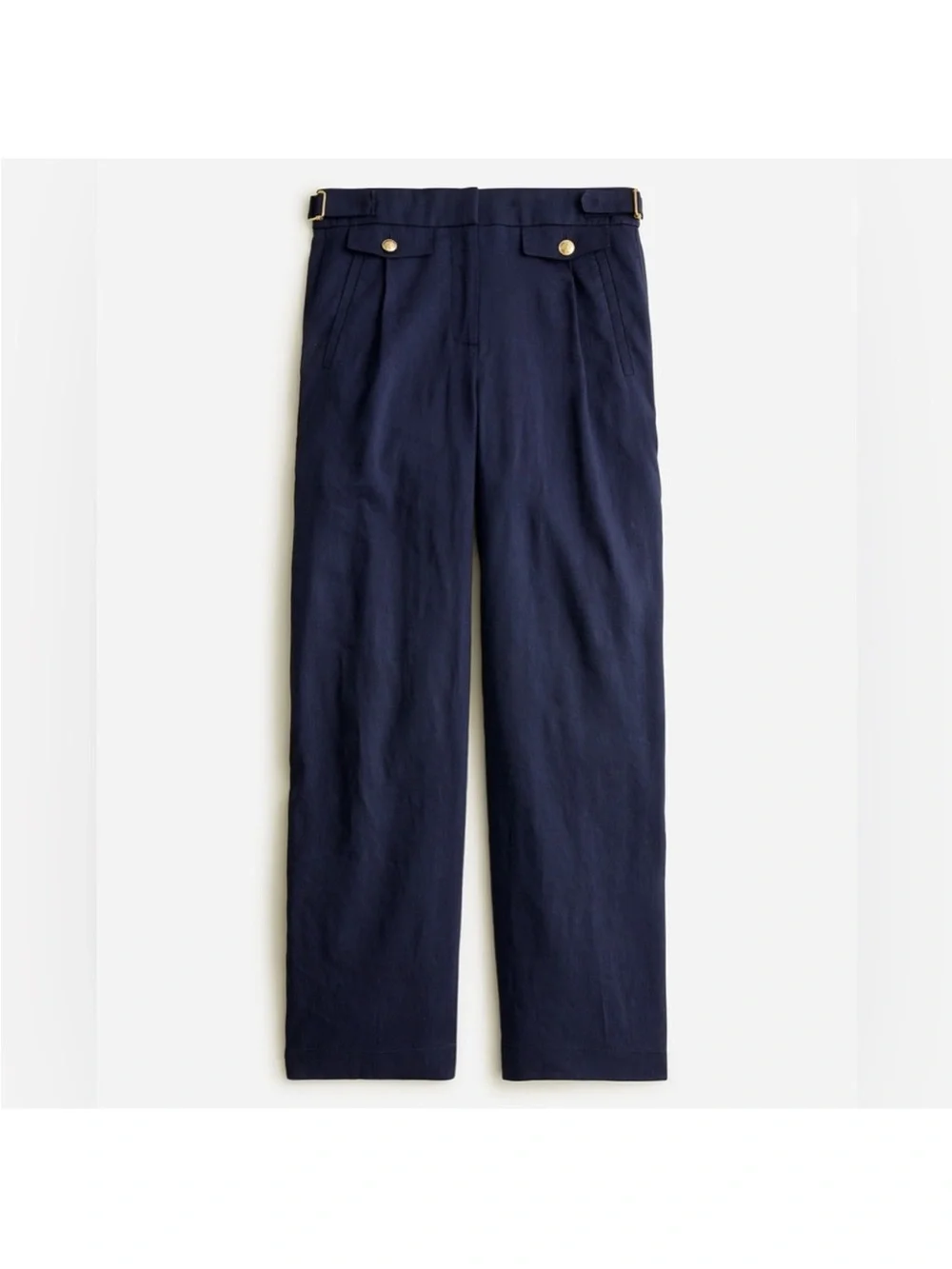 J.CREW Navy Wide Leg Trouser in Italian Linen